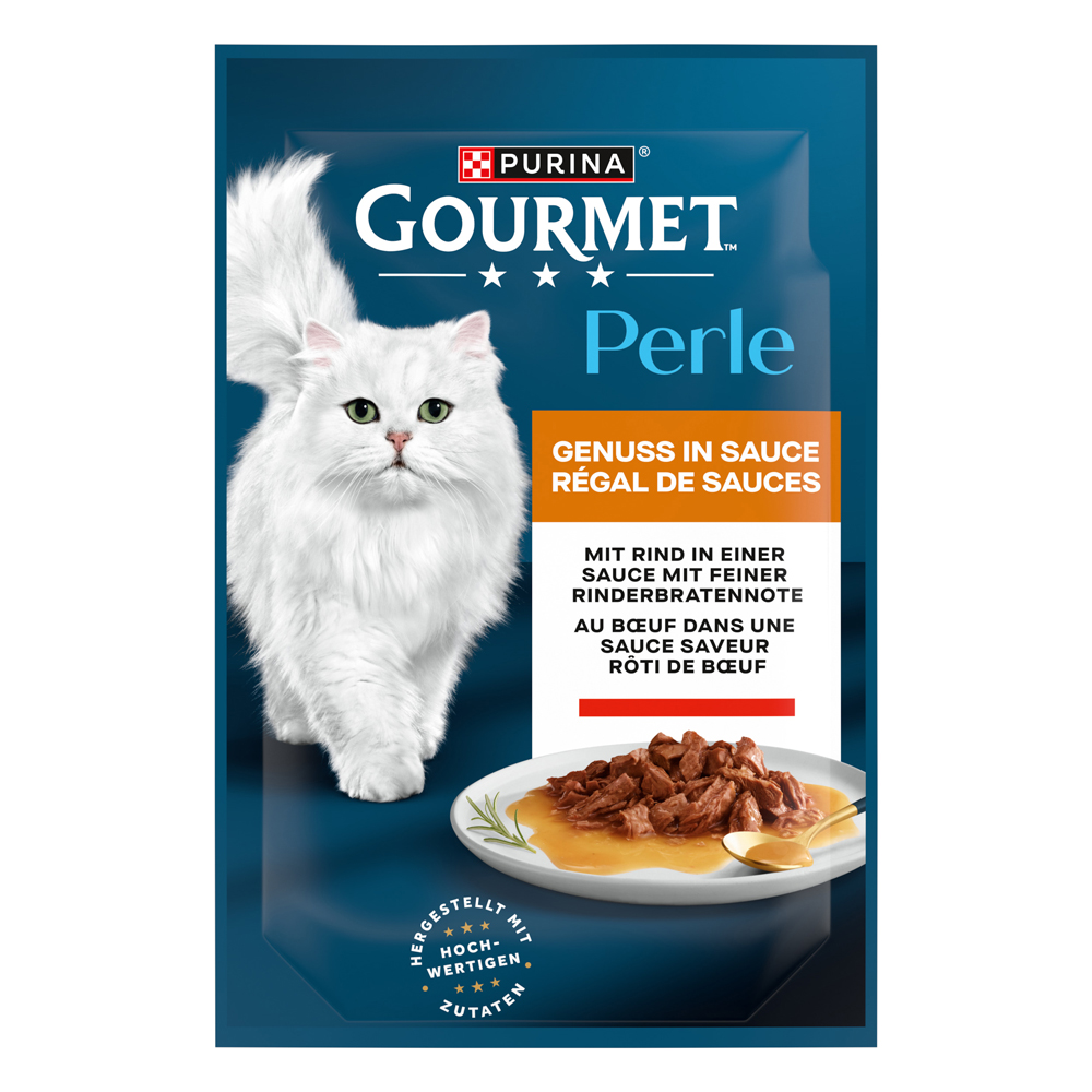 25% taniej! Gourmet, karma mokra, 24 x 85 g / 48 x 85 g / 52 x 85 g - Perle Genuss w sosie, wołowina, 52 x 85 g