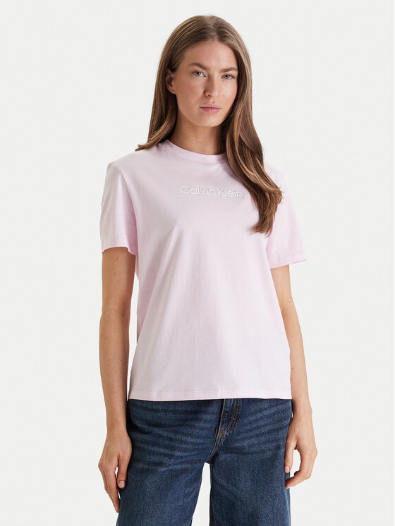Calvin Klein Jeans T-Shirt Classic Foil LV047E821G Różowy Regular Fit