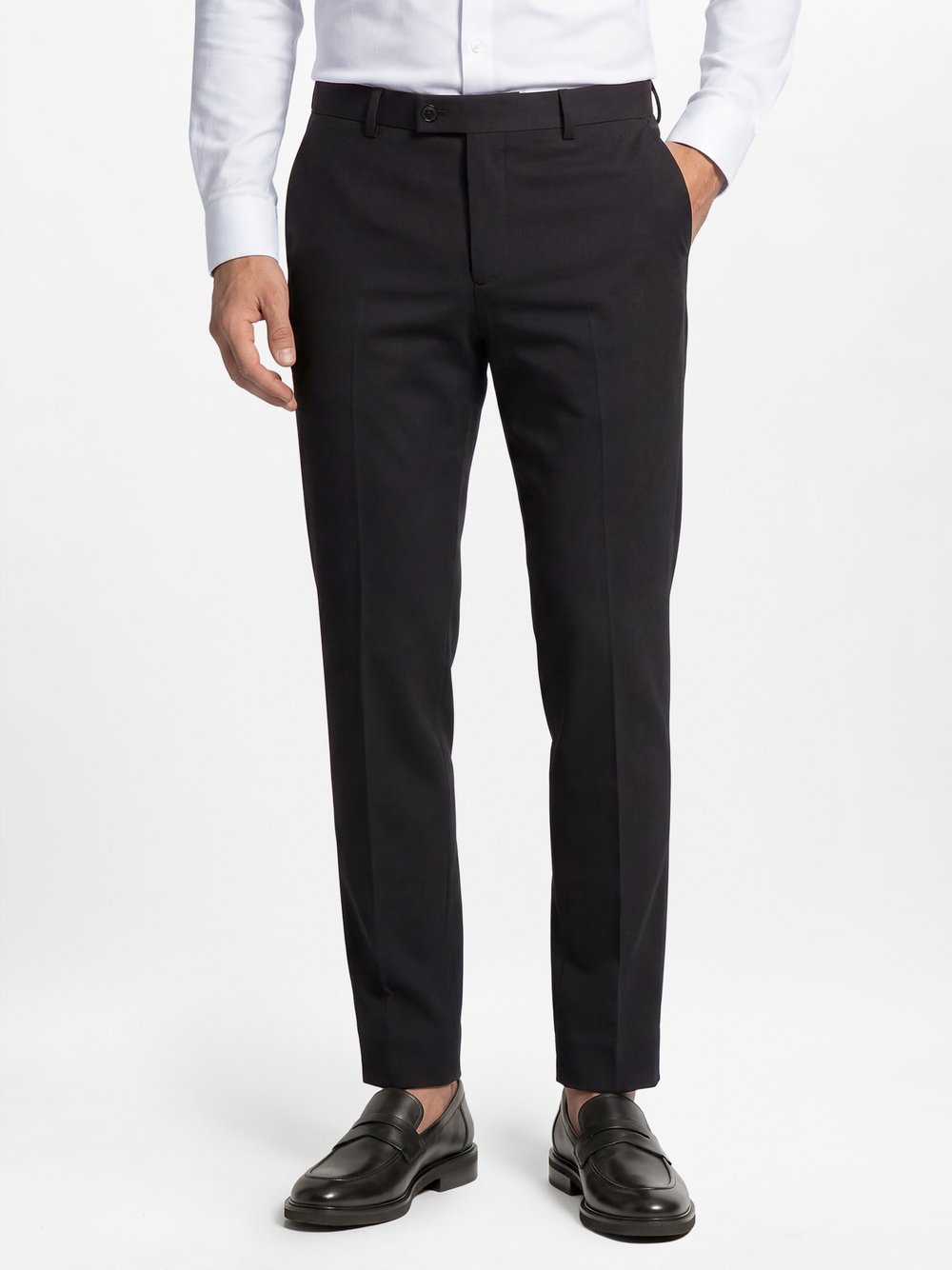 Finshley & Harding London Męskie spodnie garniturowe Mężczyźni Slim Fit szary, 23