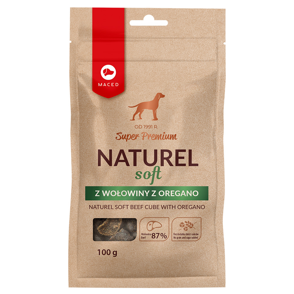 Potrójne zoopunkty! Maced, przysmaki dla psa, różne rodzaje - Super Premium Naturel Soft, wołowina z oregano, 100 g