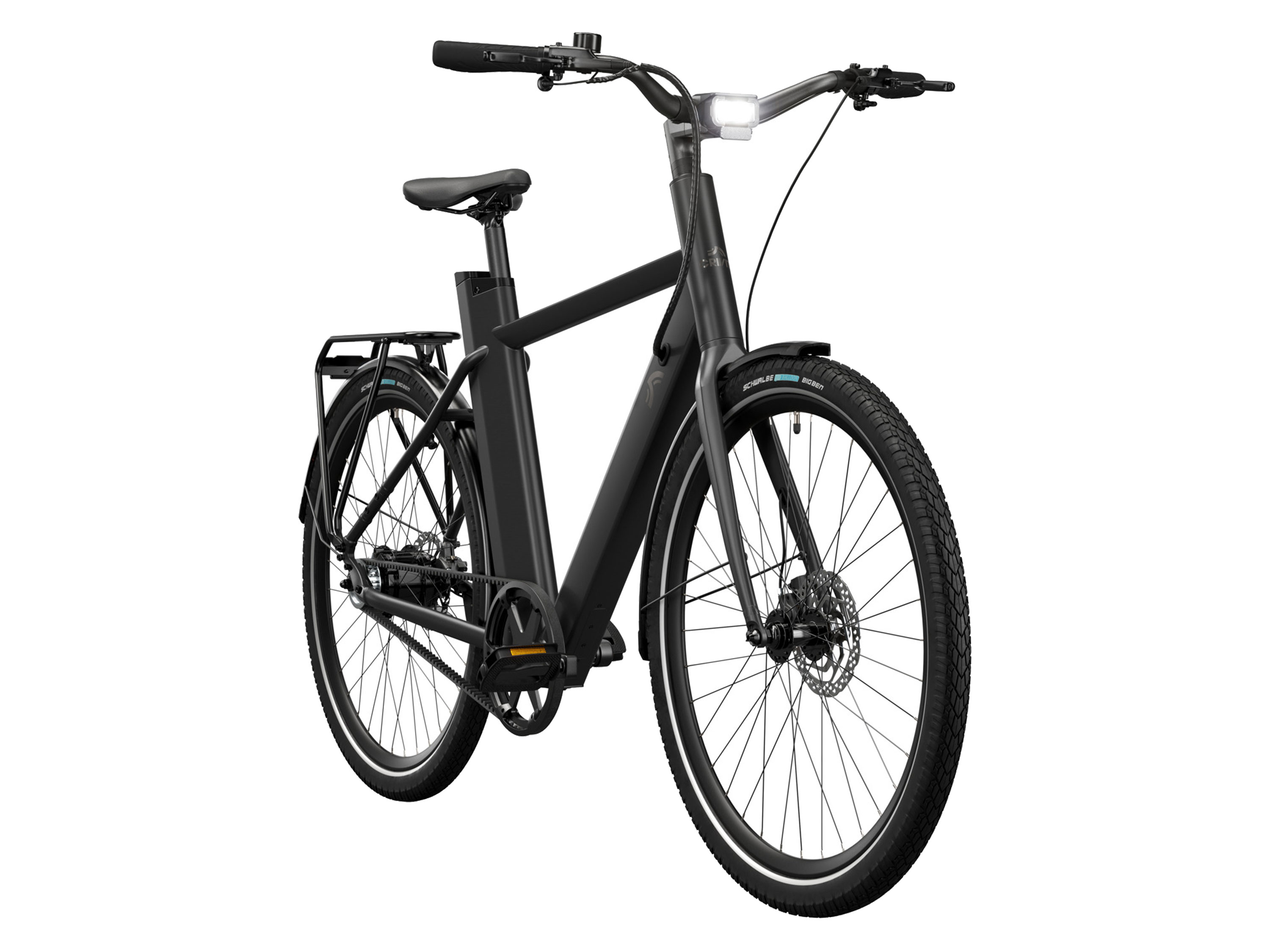 CRIVIT Rower miejski elektryczny X.3 GATES z napędem na pasku, 355 Wh (All black) miniaturka