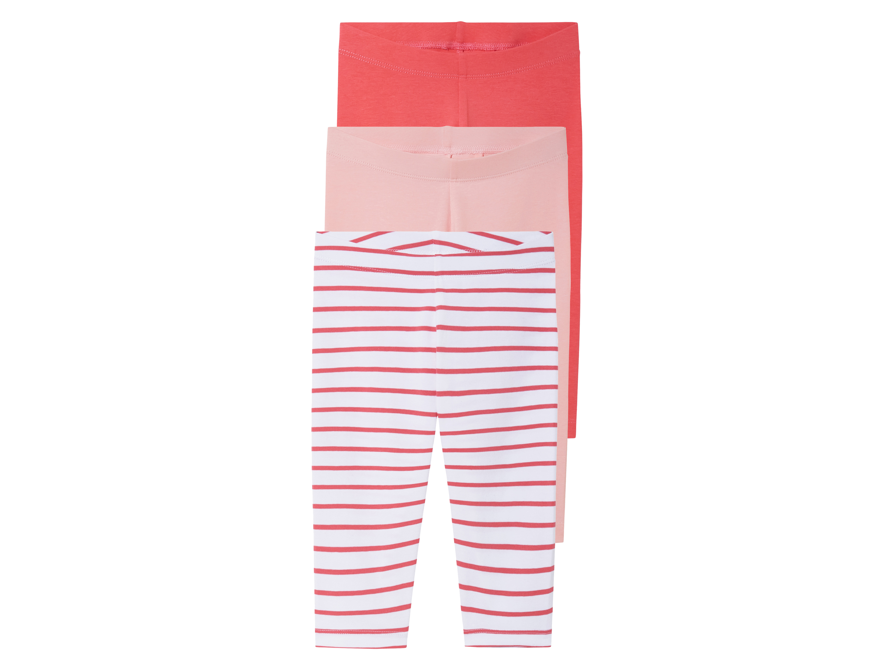 lupilu® Legginsy dziecięce 3/4 z bawełną, 3 pary (Czerwony/różowy, 110/116) miniaturka