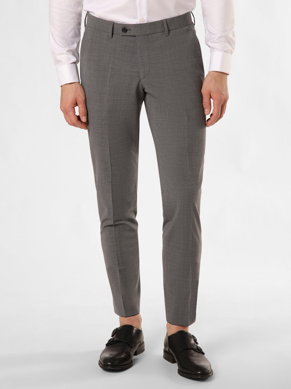 Finshley & Harding London Męskie spodnie od garnituru modułowego Mężczyźni Slim Fit Sztuczne włókno szary, 50