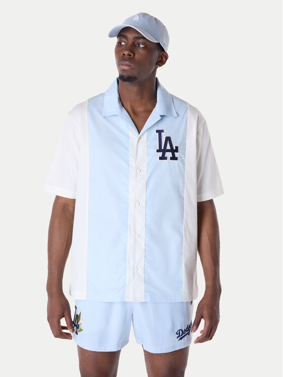 New Era Koszula LA Dodgers Stripe Revere 60596335 Biały Regular Fit
