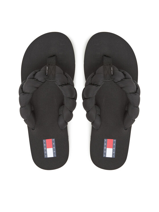 Tommy Jeans Japonki Braided Thong Beach Sandal EN0EN02877 Czarny
