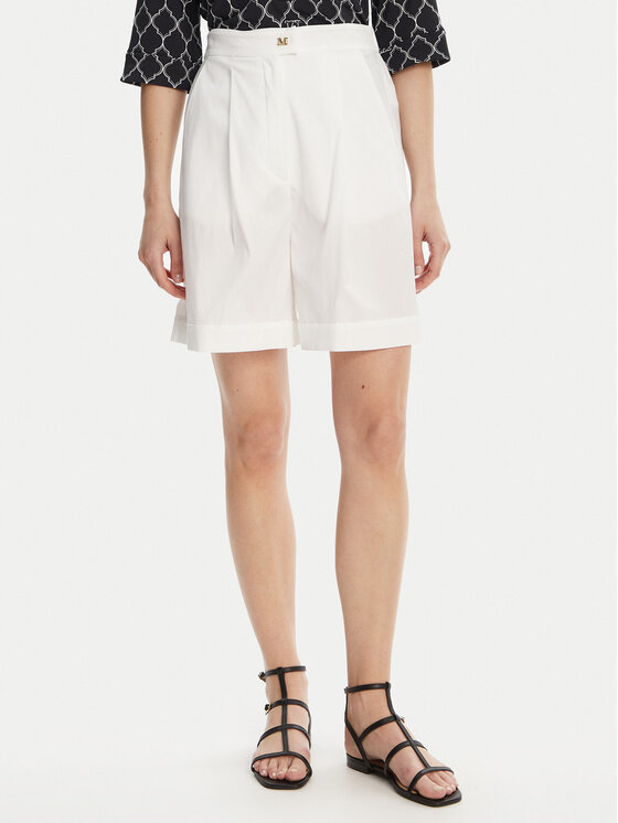 Max Mara Beachwear Bermudy Sultano 2516141019 Biały Relaxed Fit