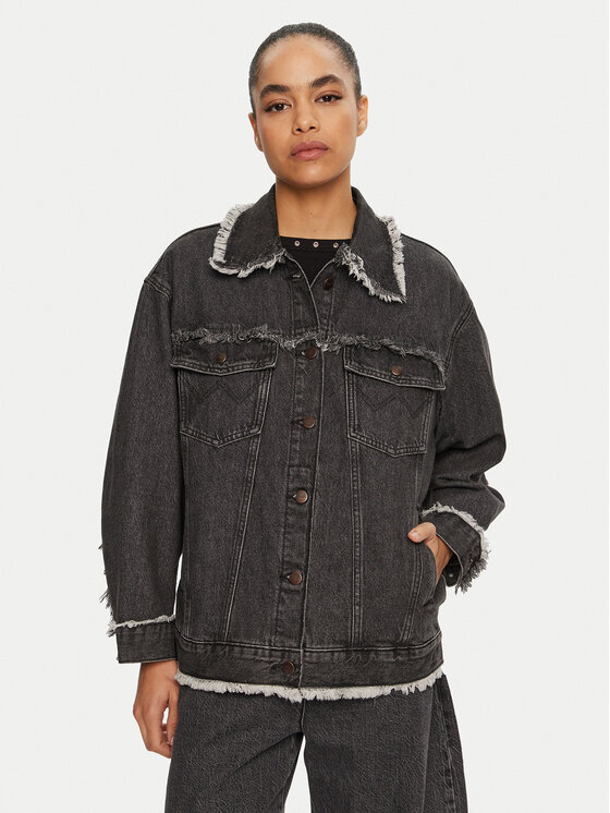 Wrangler Kurtka jeansowa 112356384 Szary Regular Fit