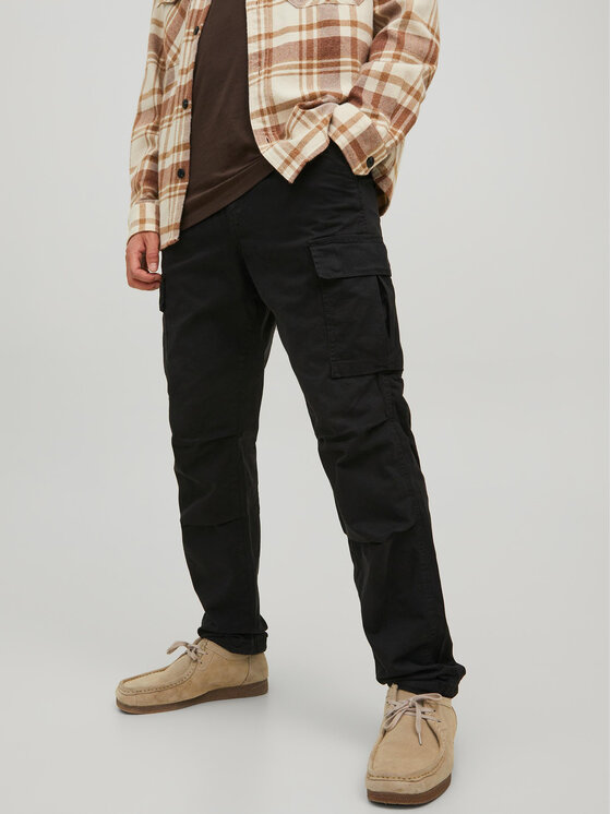 Jack & Jones Spodnie materiałowe Ace 12216664 Czarny Carrot Fit