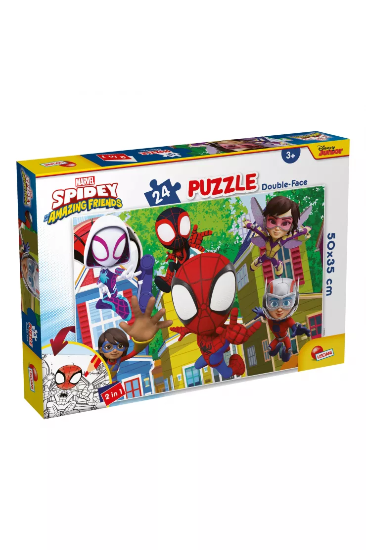 Puzzle dwustronne 24 el. PLUS Spidey It`s a Team