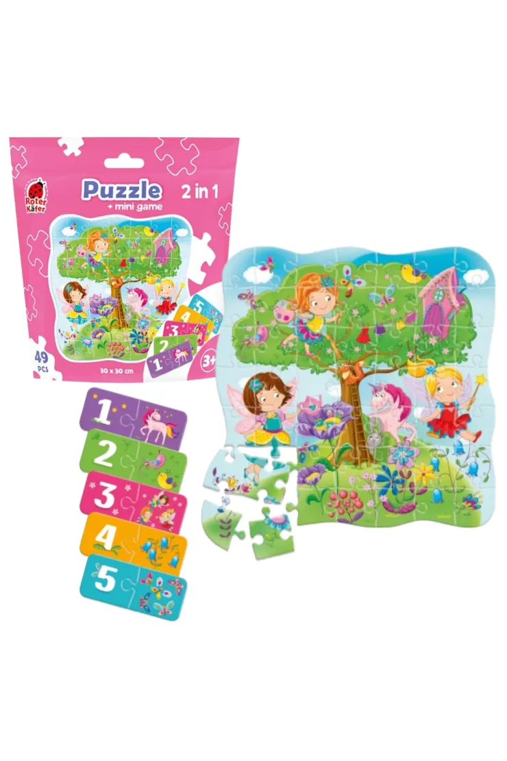 Puzzle w saszetce 49 el. Wróżki + mini gra