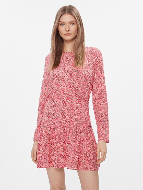 Pepe Jeans Sukienka codzienna Britney PL953446 Czerwony Slim Fit
