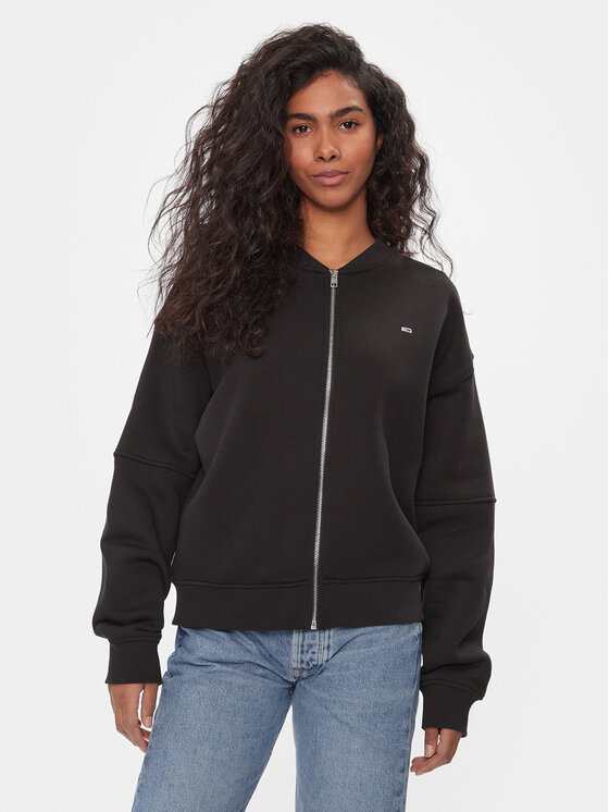 Tommy Jeans Bluza Tjw Zip Thru Bomber DW0DW17957 Czarny Regular Fit