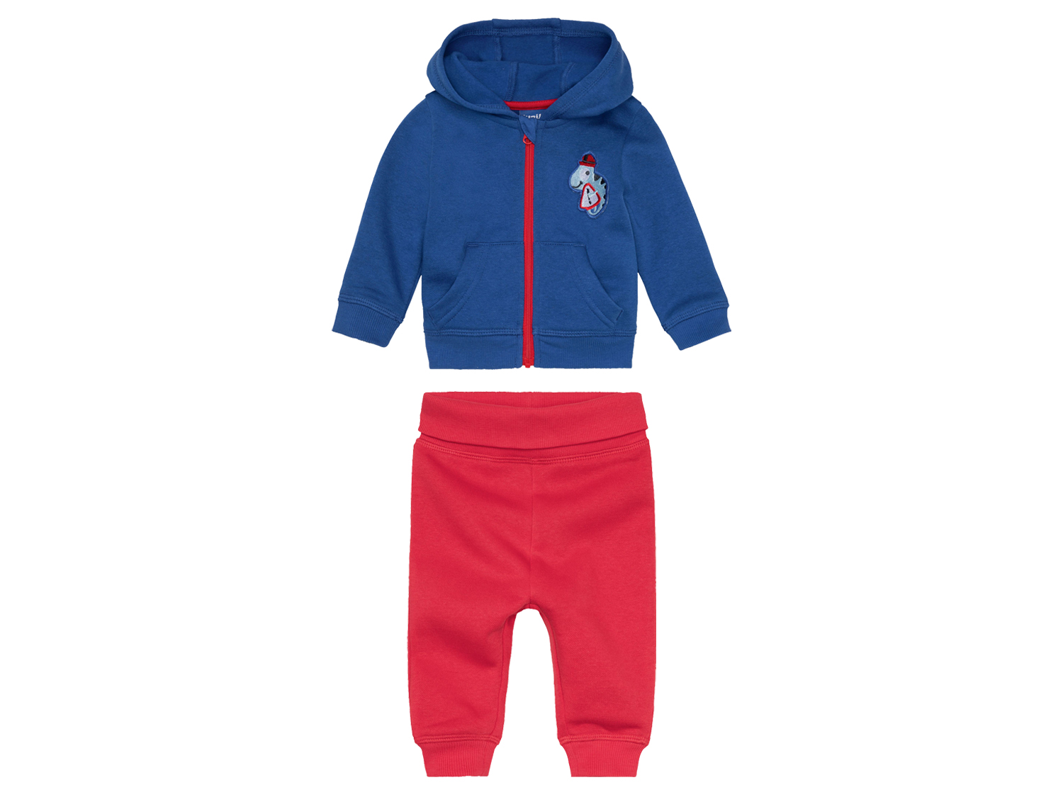 lupilu® Dres niemowlęcy dla chłopca (bluza + spodnie) (Niebieski/czerwony, 50/56)