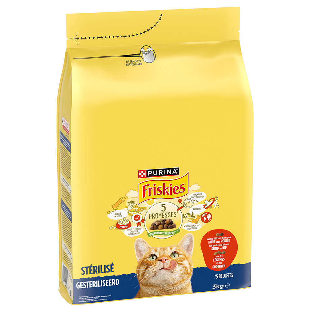 PURINA Friskies Sterilised, wołowina i kurczak z warzywami - 3 x 3 kg