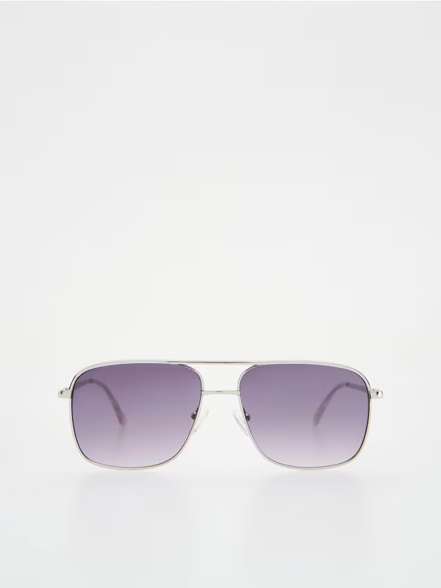 Reserved - Okulary przeciwsłoneczne aviator - srebrny