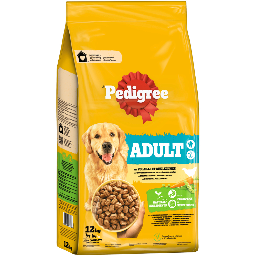 Pedigree Adult, z drobiem i warzywami - 12 kg