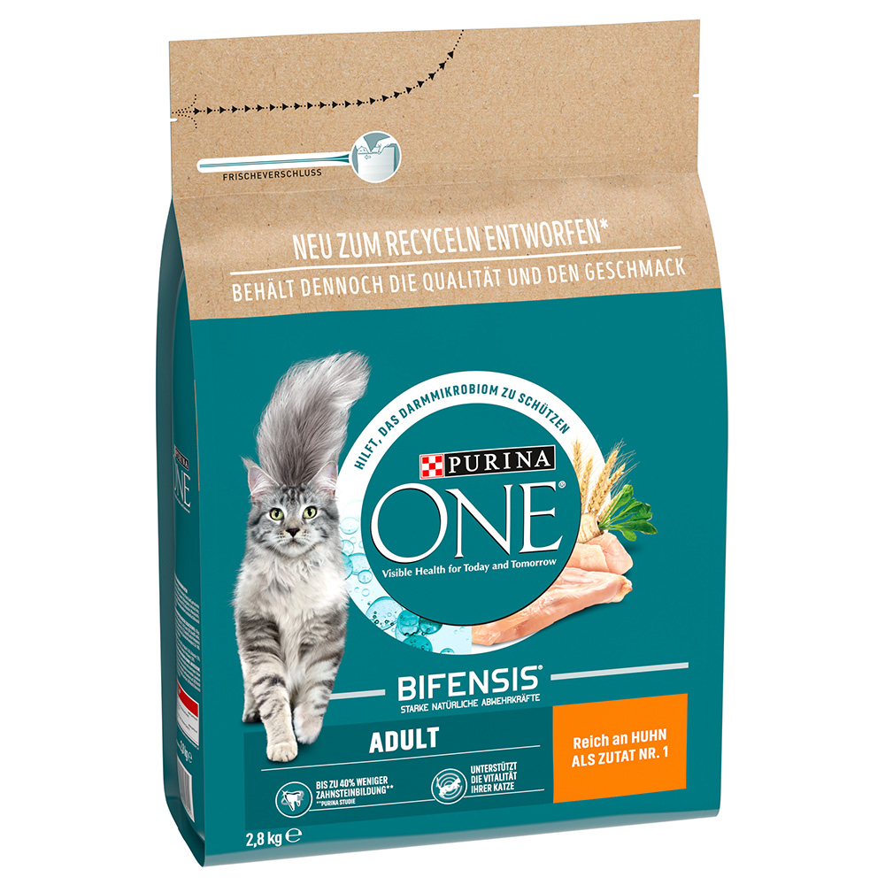 PURINA ONE Adult, kurczak ze zbożem pełnoziarnistym - 3 x 2,8 kg