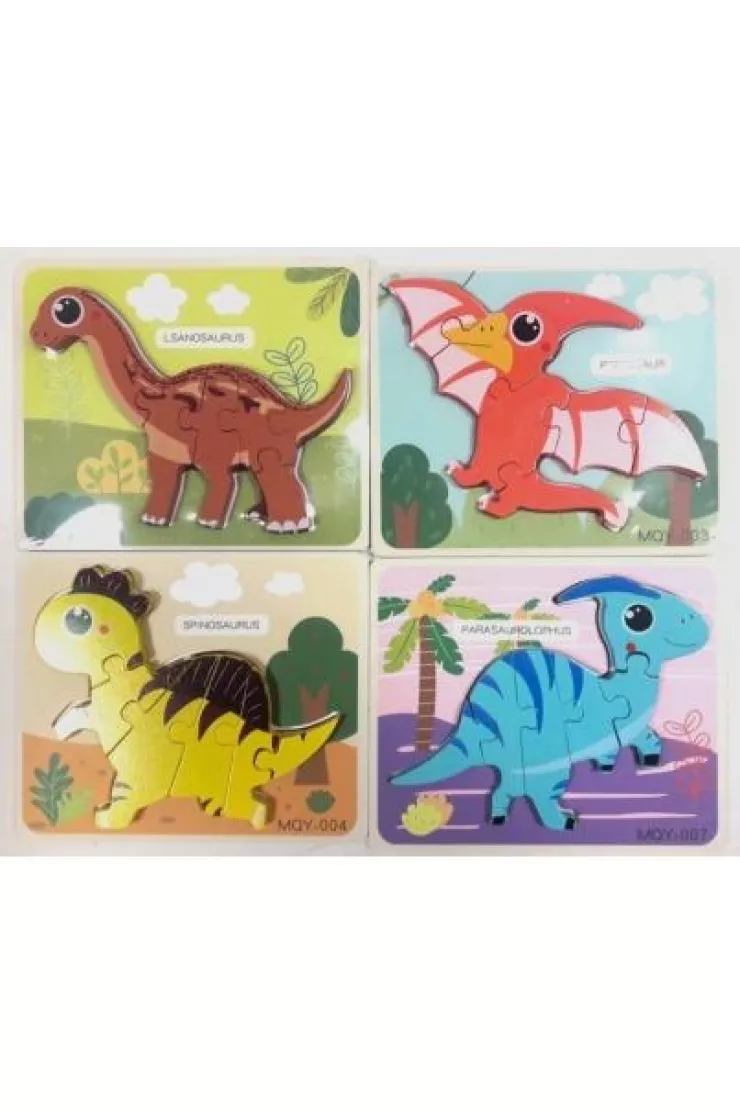 Puzzle drewniane dinozaury