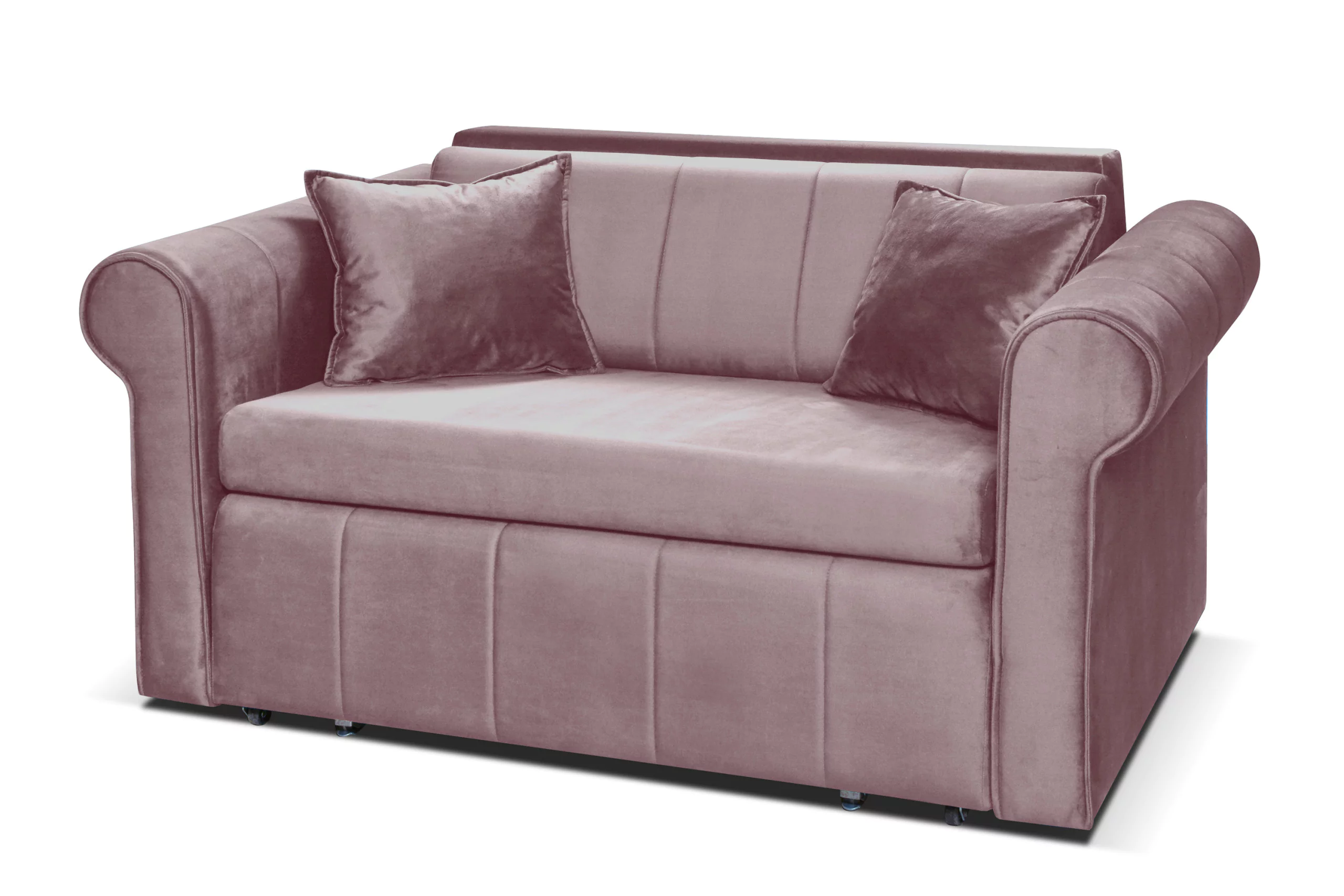 Sofa velvet glamour z dodatkowymi poduszkami różowa LAVIO