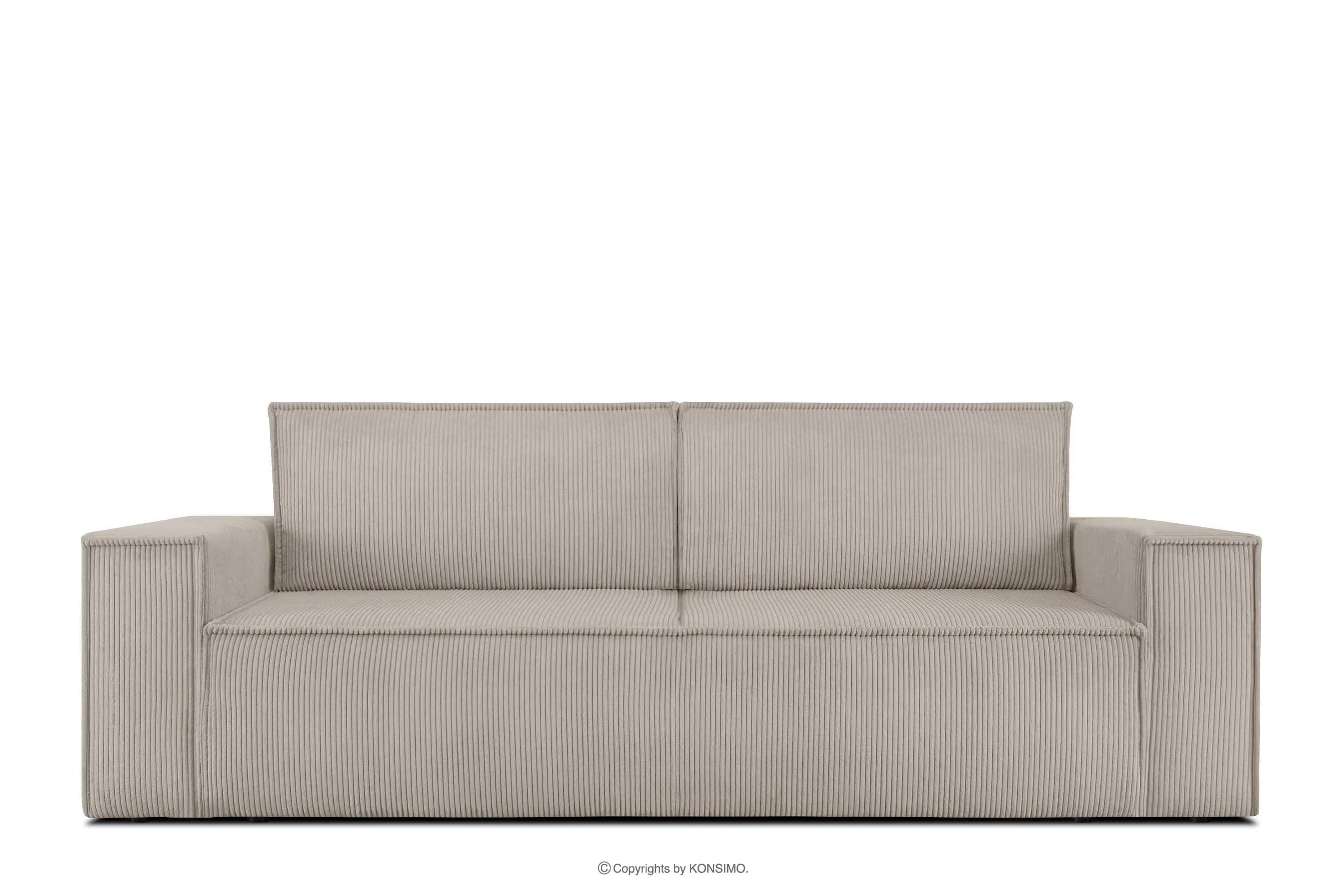 Sofa rozkładana 3 osobowa z pojemnikiem na pościel beżowa NAPI