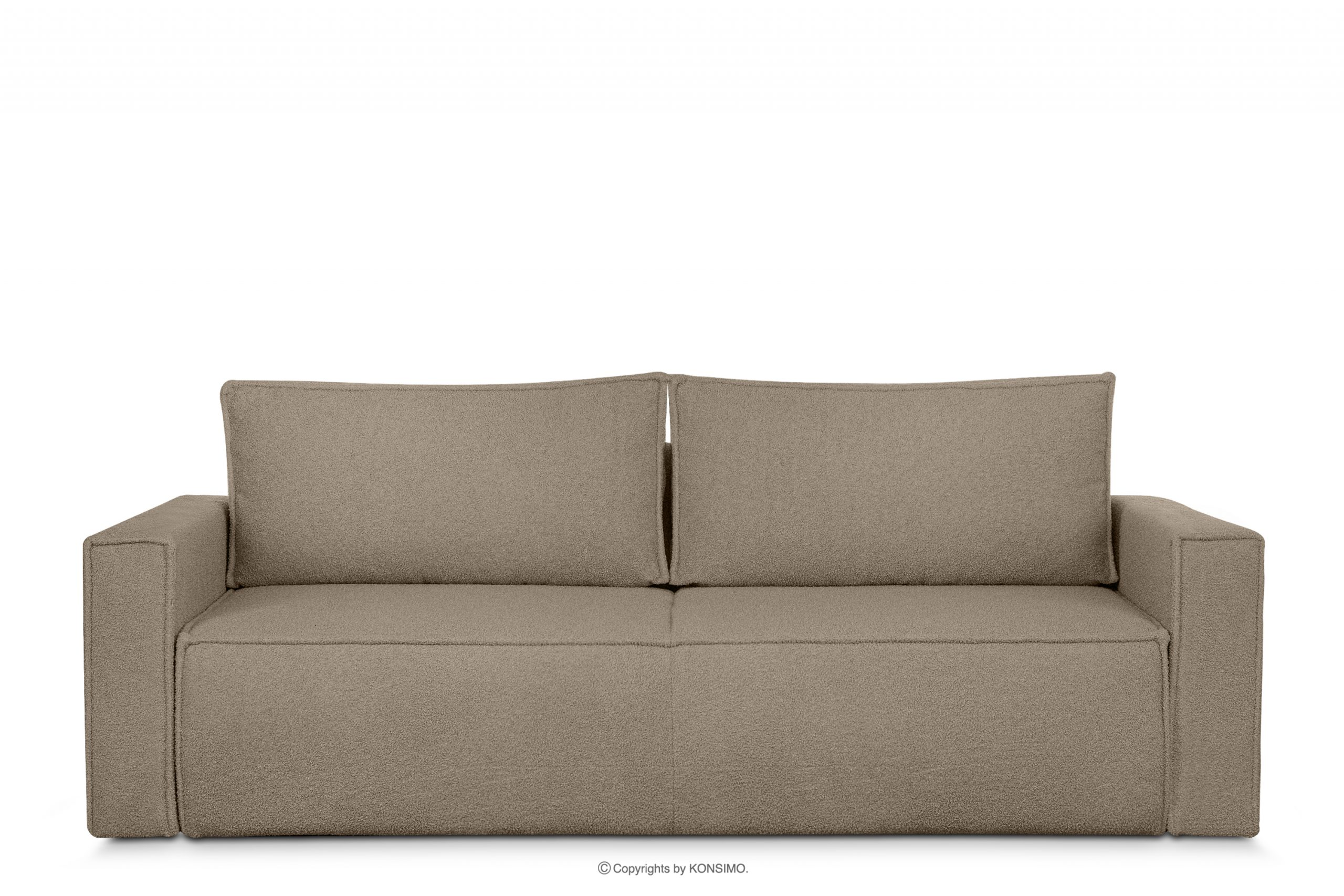 Sofa trzyosobowa boucle z funkcją spania szarobeżowy NAPI II