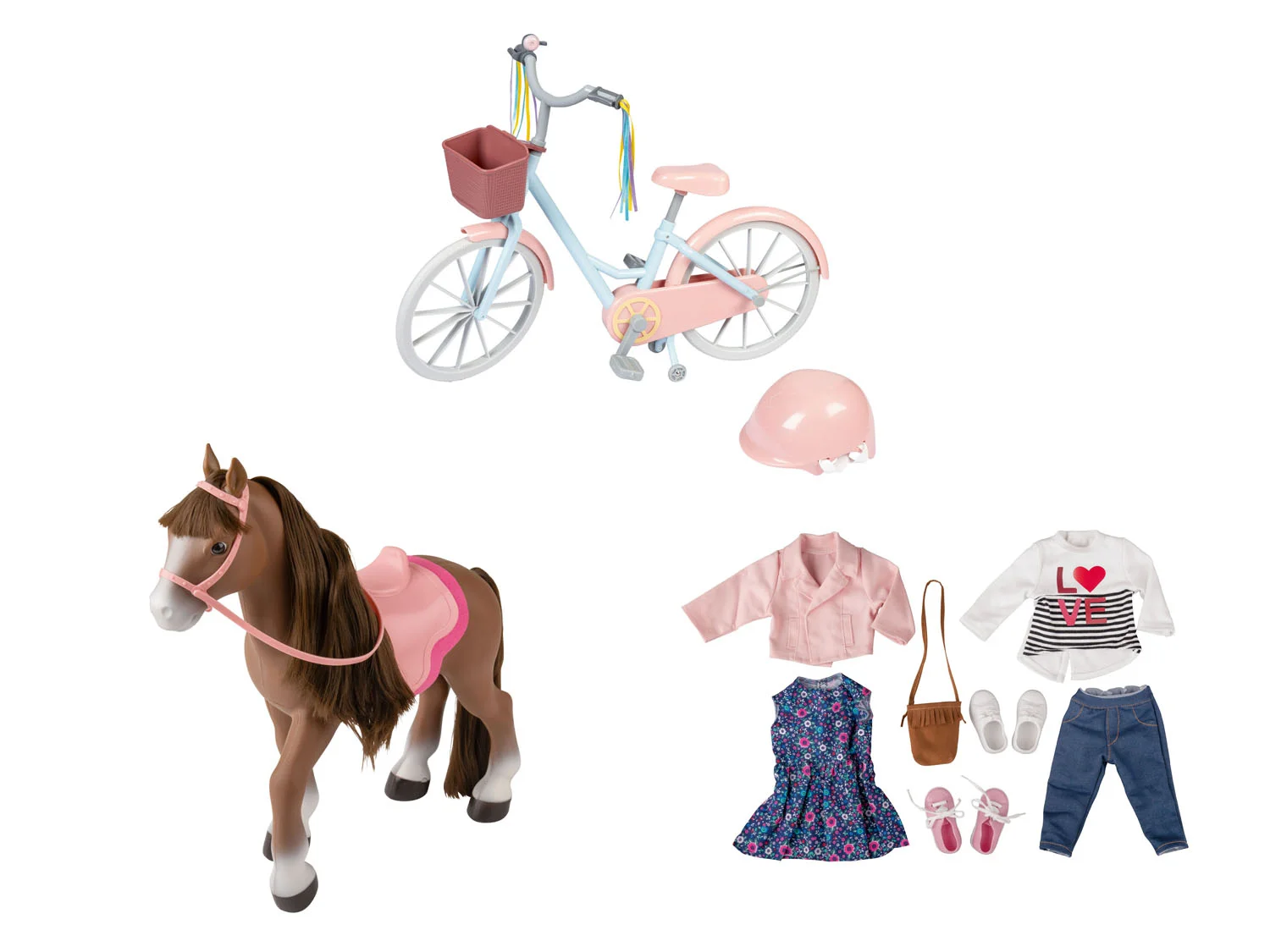 Playtive Akcesoria dla lalek, pasują do lalki Julia, 1 zestaw miniaturka