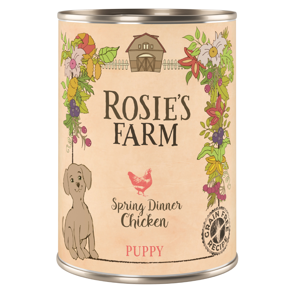 Megapakiet Rosie's Farm Puppy, 24 x 400 g - Kurczak