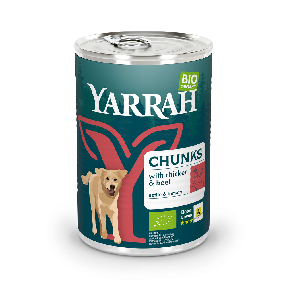 Yarrah Bio Biowołowina z biopokrzywą i biopomidorami - 12 x 405 g