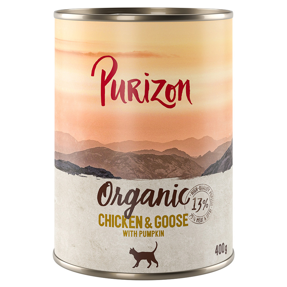 Purizon Organic, 6 x 400 g - Biokurczak i biogęś z biodynią