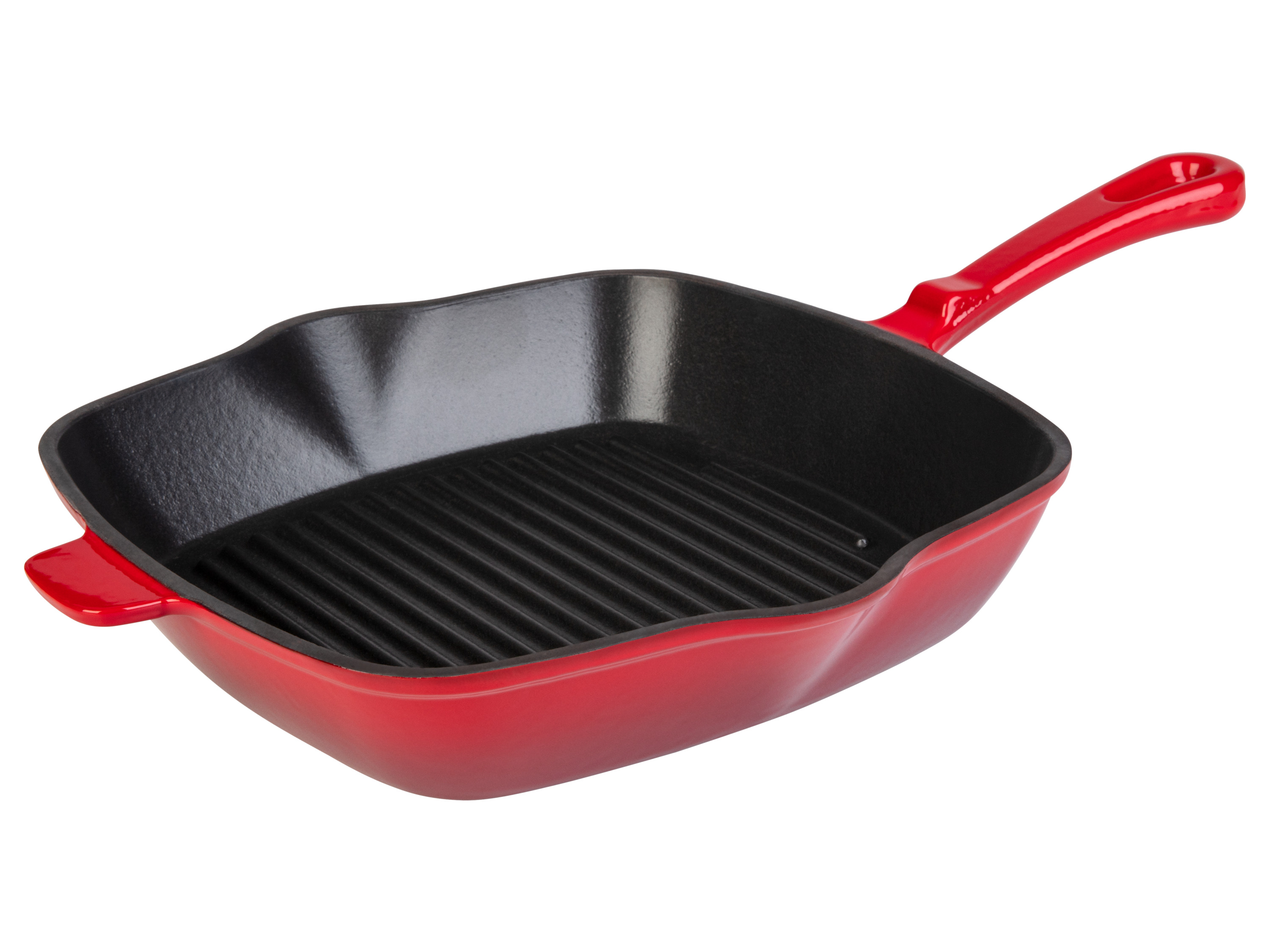 LIVARNO home Patelnia żeliwna grillowa, 24,5 x 24,5 cm (Czerwony)