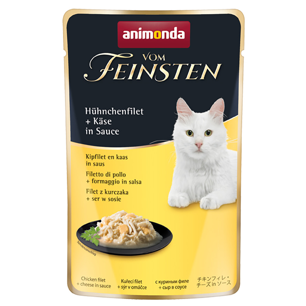 animonda vom Feinsten Adult w sosie, 18 x 50 g - Filet z kurczaka z serem w sosie