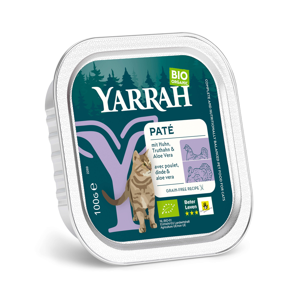 Korzystny pakiet Yarrah Bio Pâté, 12 x 100 g - Biokurczak i bioindyk z bioaloesem