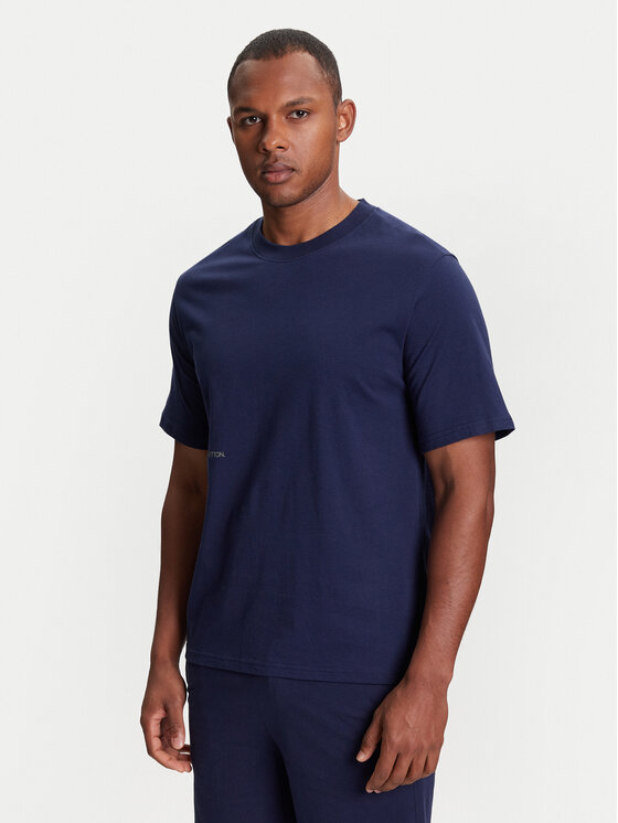 United Colors Of Benetton T-Shirt 30964M01W Granatowy Regular Fit