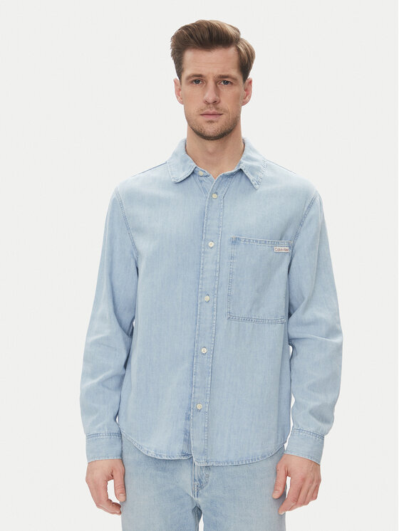 Calvin Klein Jeans Koszula jeansowa J30J327508 Niebieski Regular Fit