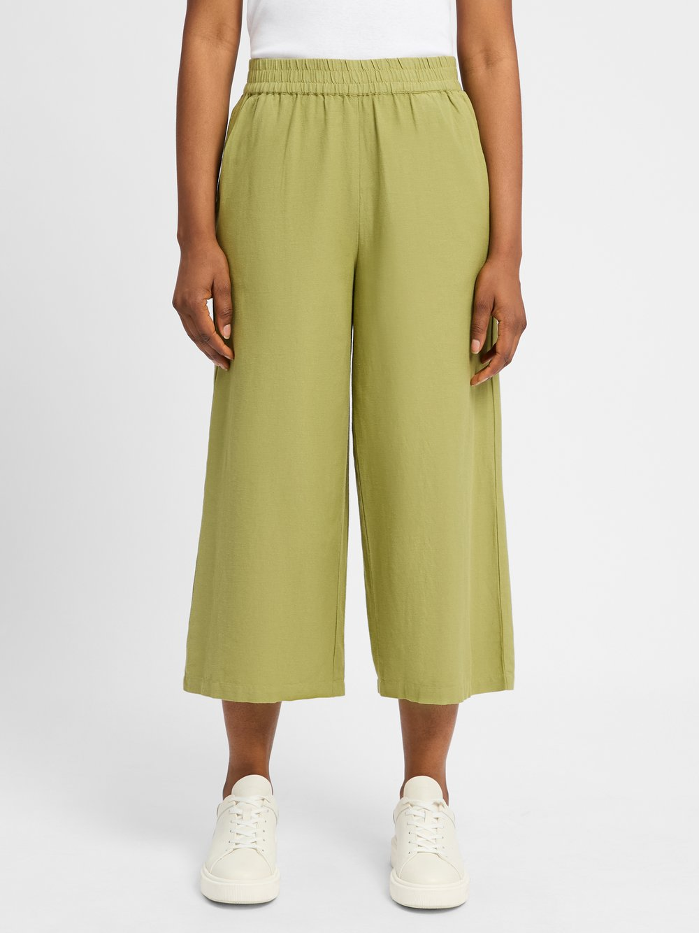 Vila Spodnie culottes z lnem - VIPrisilla Kobiety wiskoza zielony, 36