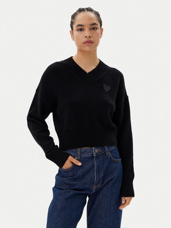 HUGO Sweter Scutie 50543059 Czarny Relaxed Fit