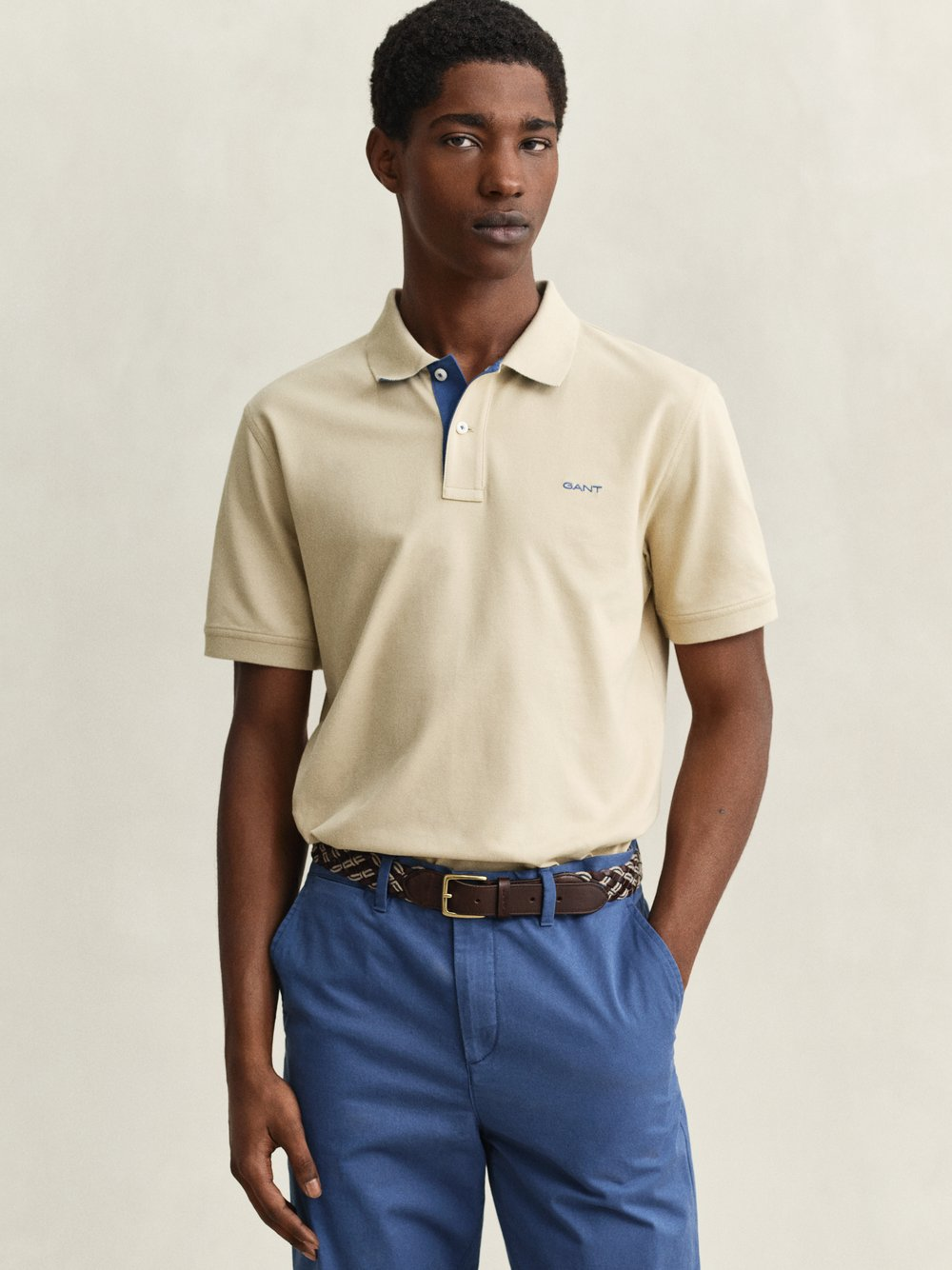 Gant Męska koszulka polo Mężczyźni Bawełna brązowy, XL