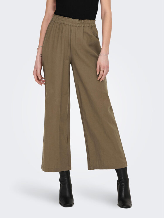 ONLY Spodnie materiałowe Tokyo 15259590 Brązowy Straight Fit