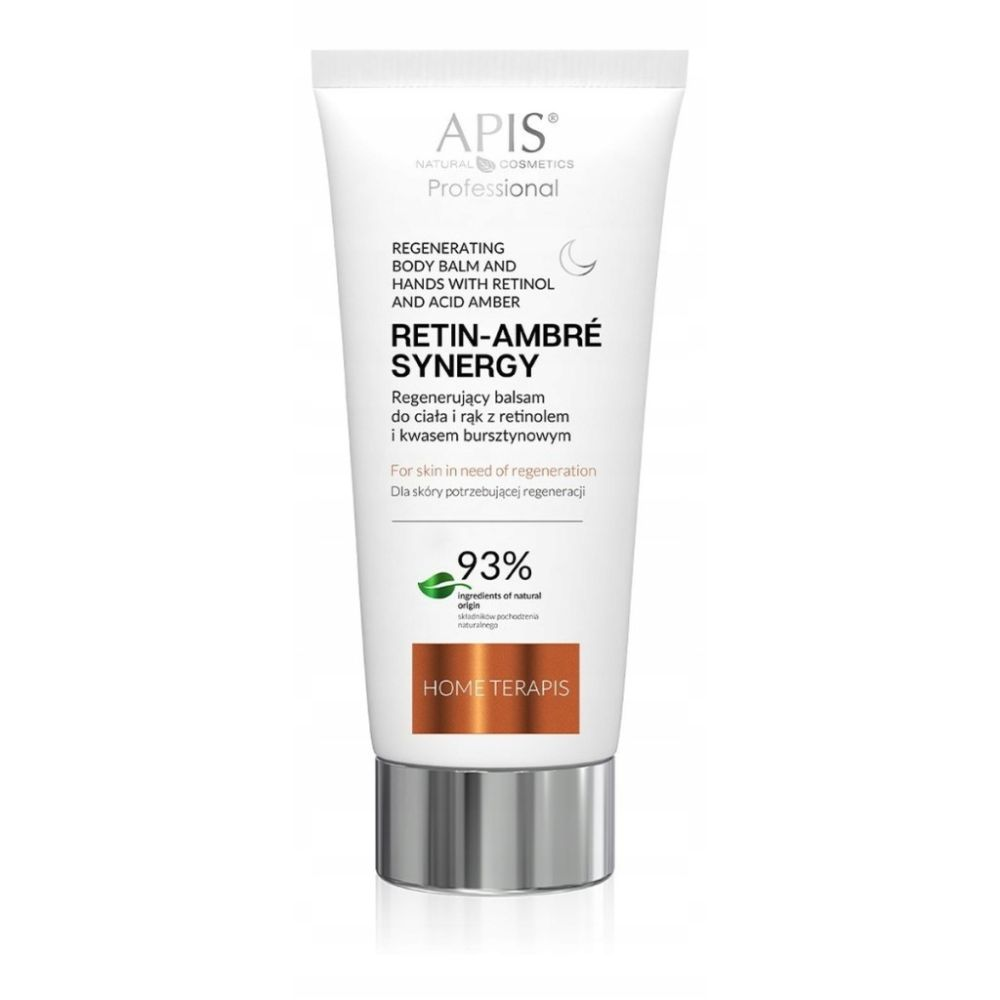 Apis Retin-Ambre Synergy regenerujący balsam do ciała i rąk z retinolem i kwasem bursztynowym na noc 200 ml