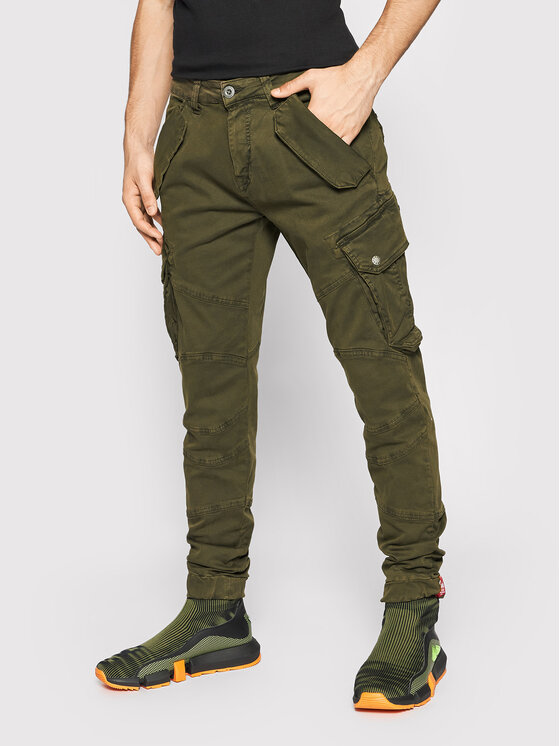 Alpha Industries Spodnie materiałowe Combat 126215 Zielony Slim Fit