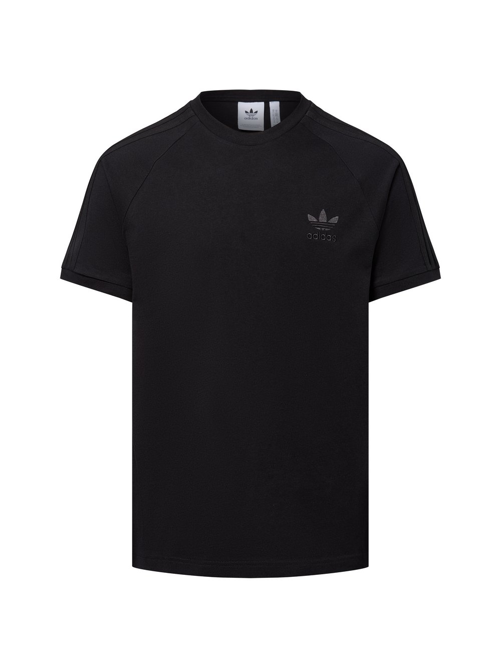 adidas Originals Koszulka męska - koszulka z 3 paskami Mężczyźni Bawełna czarny, XL