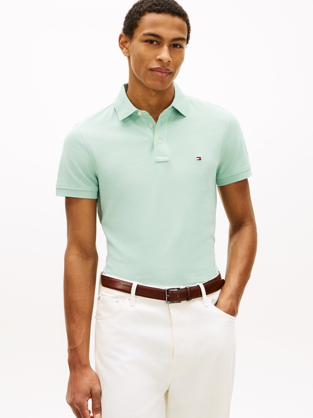 Tommy Hilfiger Męska koszulka polo Mężczyźni Bawełna zielony, XL