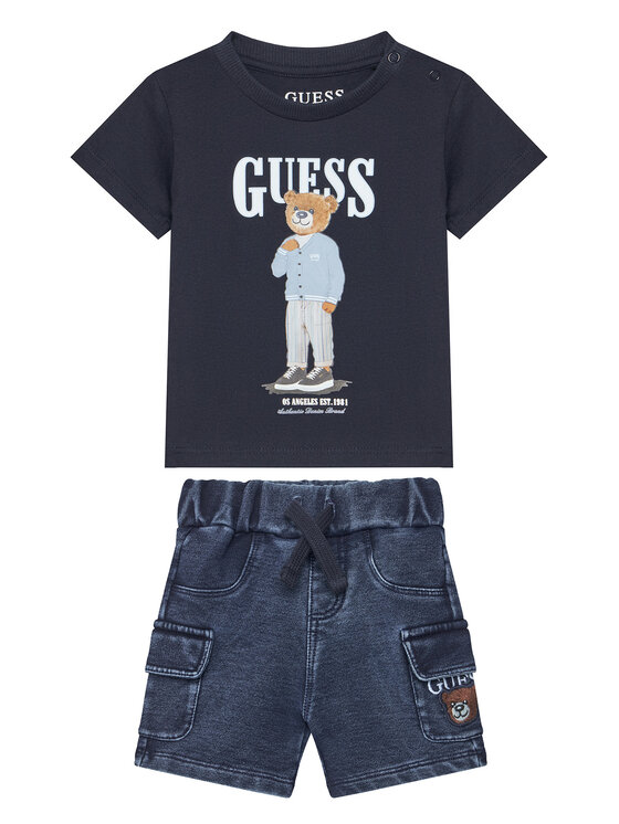 Guess Komplet t-shirt i szorty jeansowe I6GG04 K8HM4 Kolorowy Regular Fit