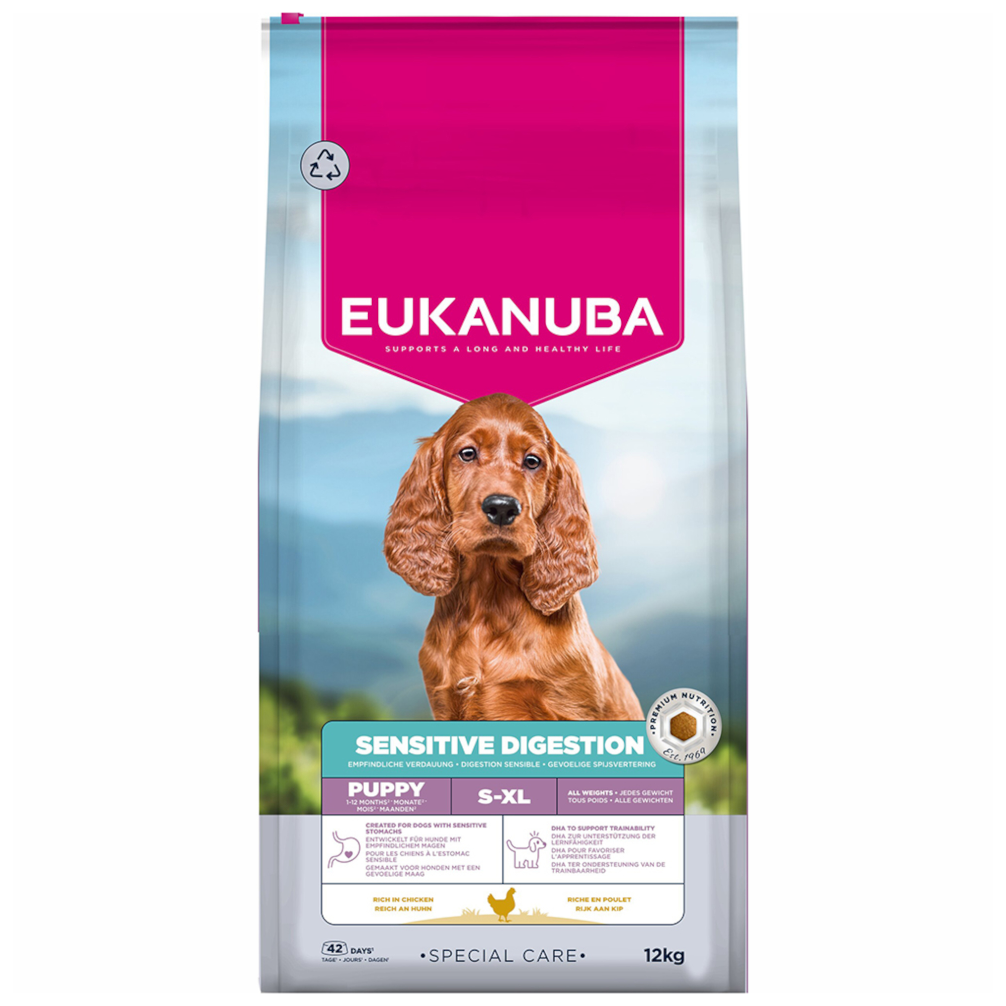 Eukanuba Special Care Sensitive Digestion Puppy, kurczak i indyk - 12 kg