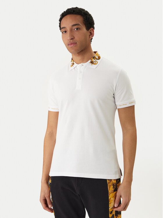 Versace Jeans Couture Polo 80GAGT12 CJ01T Biały Slim Fit