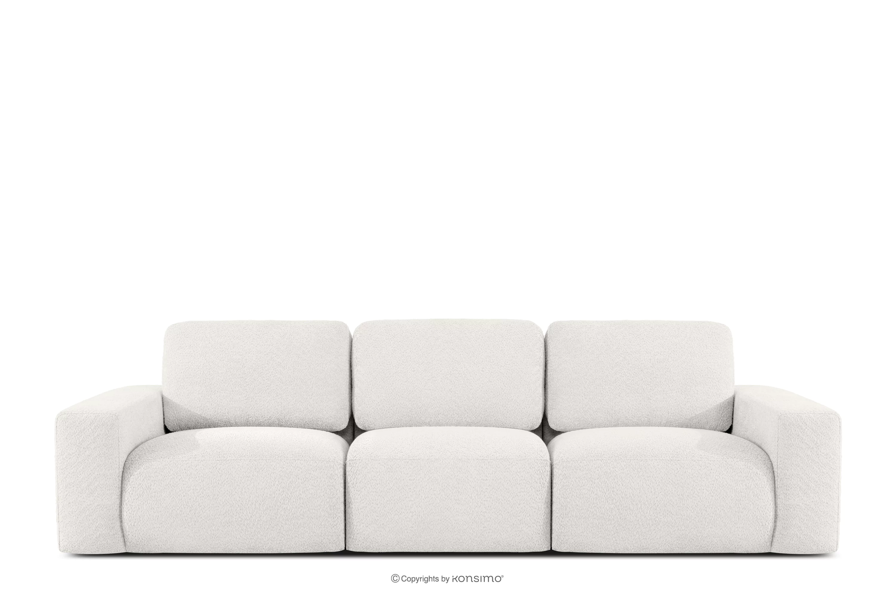 Sofa trzyosobowa modułowa w tkaninie boucle ecru ZUCCO