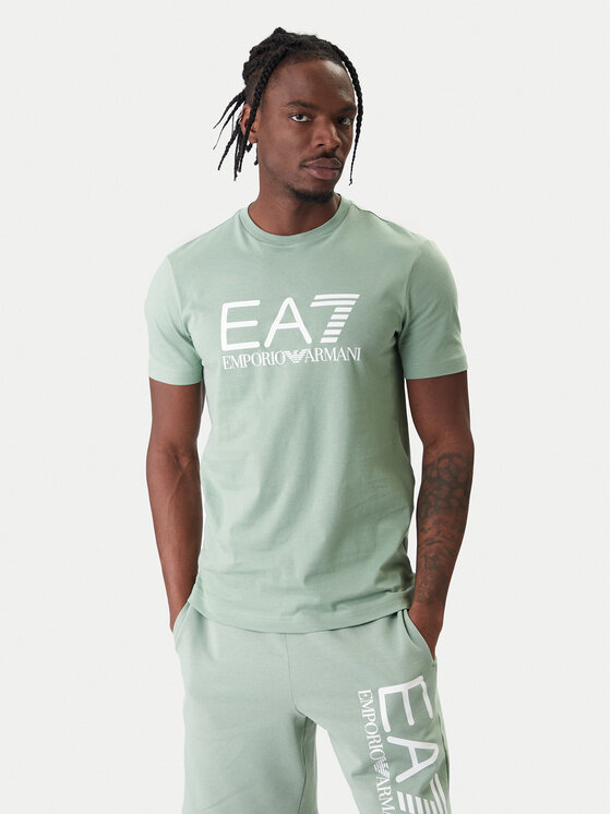 EA7 Emporio Armani T-Shirt 7M001412 AF22264 U7243 Zielony Regular Fit
