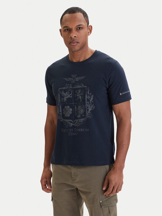 Aeronautica Militare T-Shirt 261TS2540UJ00727 Granatowy Regular Fit