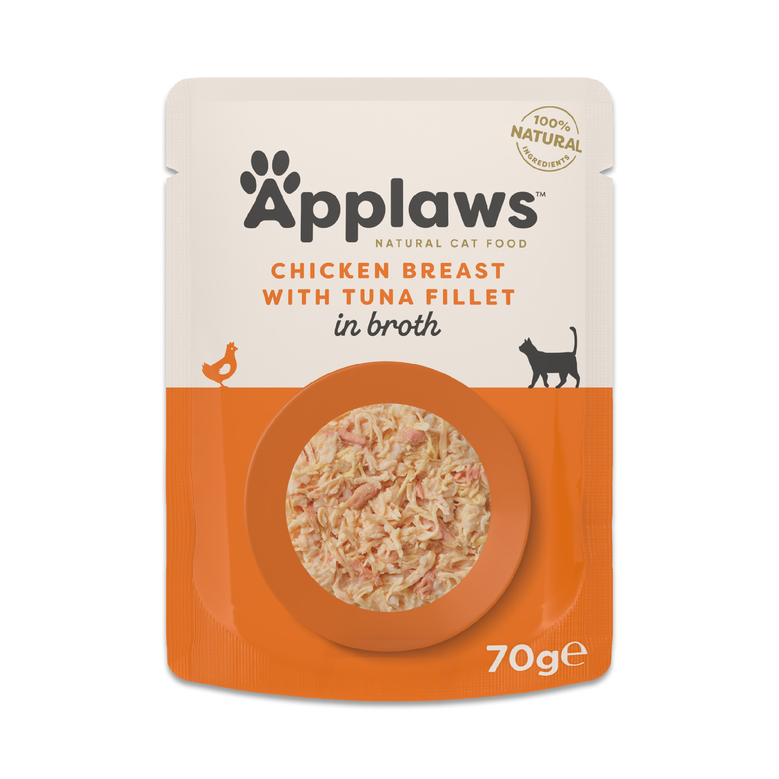 Megapakiet Applaws Cat Natural w bulionie, 48 x 70 g - Pierś z kurczaka z filetem z tuńczyka