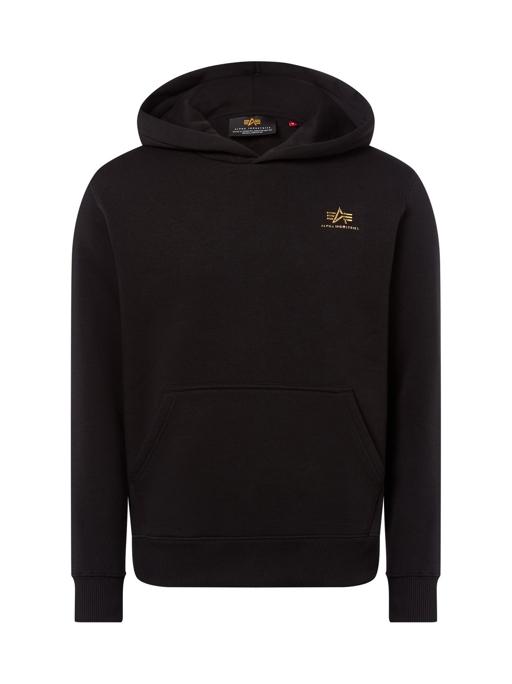 Alpha Industries Męski sweter z kapturem Mężczyźni Materiał dresowy czarny jednolity, M